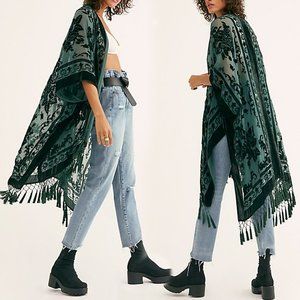 Free People Accessories - Free People Kimono Burnout Velvet Green Free People Accessories - Free People Kimono Burnout Velvet Green